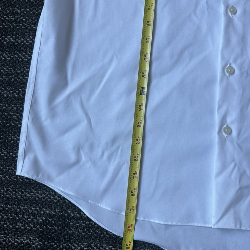 Lot of 2 Charles Tyrwhitt Dress Shirts Mens 16.5/34 Solid White/Blue Cotton - Picture 4 of 10